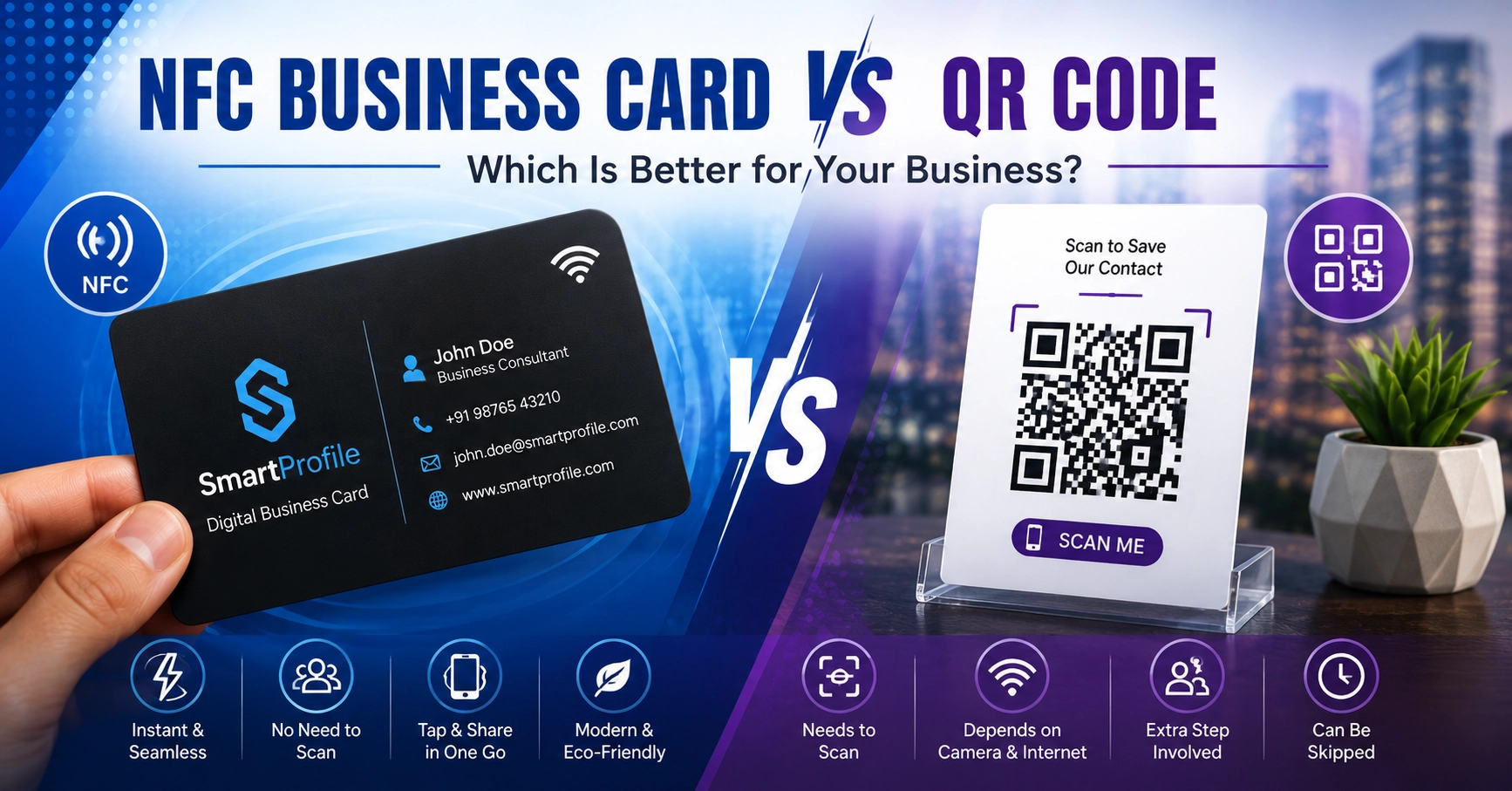 NFC Business Card vs QR Code — Which Is Better for Your Business?